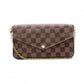 LOUIS VUITTON Pochette Félicie Damier Shoulder Bag, PVC/Canvas, Brown, Crossbody