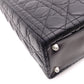 Christian Dior Lady Dior Handbag, Leather, Black, Women's, Silver Hardware, CD