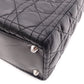 Christian Dior Lady Dior Handbag, Leather, Black, Women's, Silver Hardware, CD