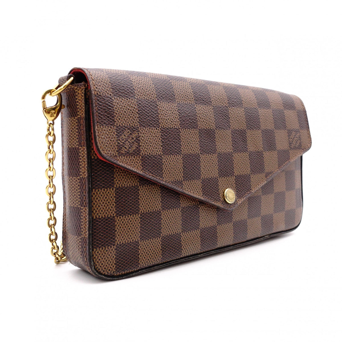 LOUIS VUITTON Pochette Félicie Damier Shoulder Bag, PVC/Canvas, Brown, Crossbody