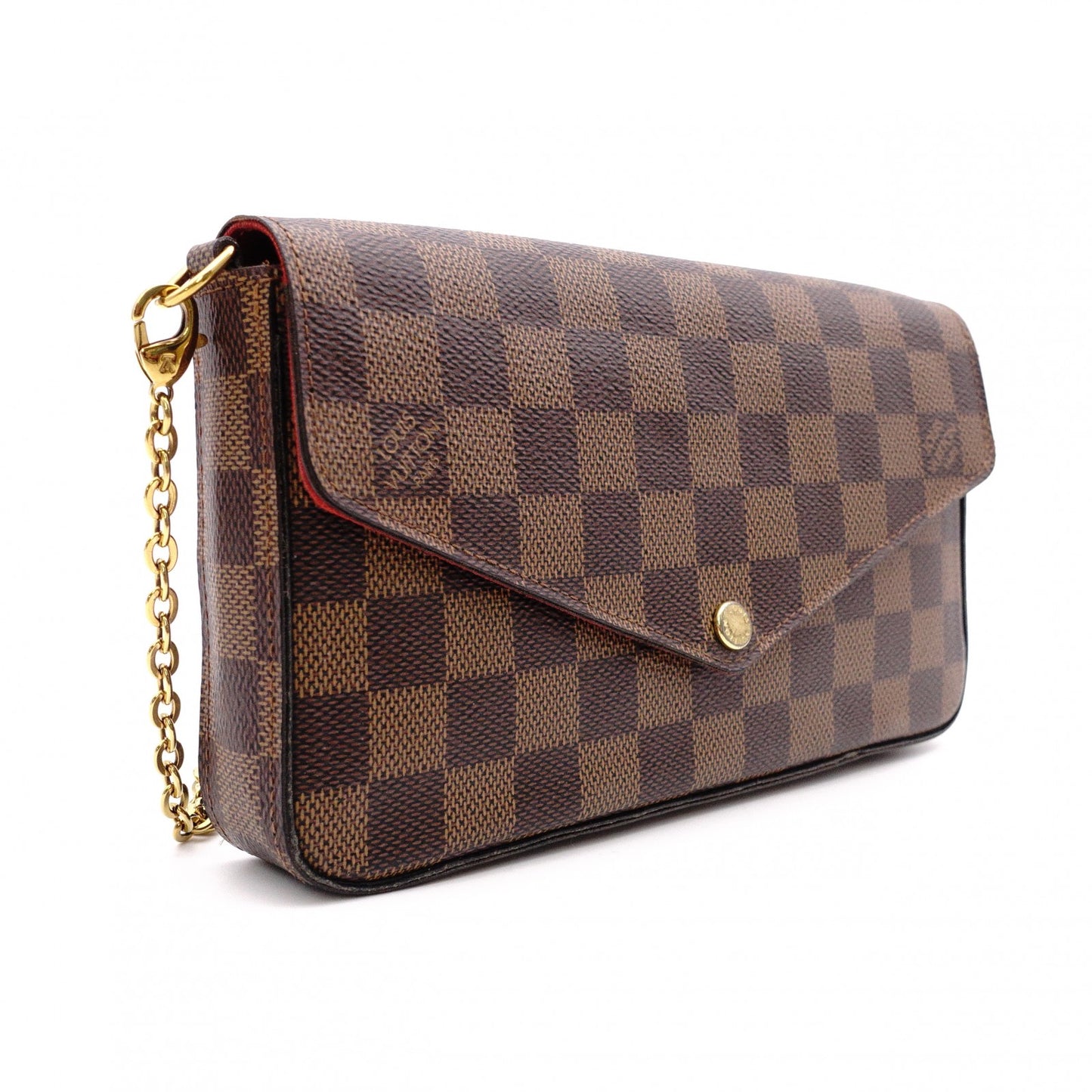 LOUIS VUITTON Pochette Félicie Damier Shoulder Bag, PVC/Canvas, Brown, Crossbody