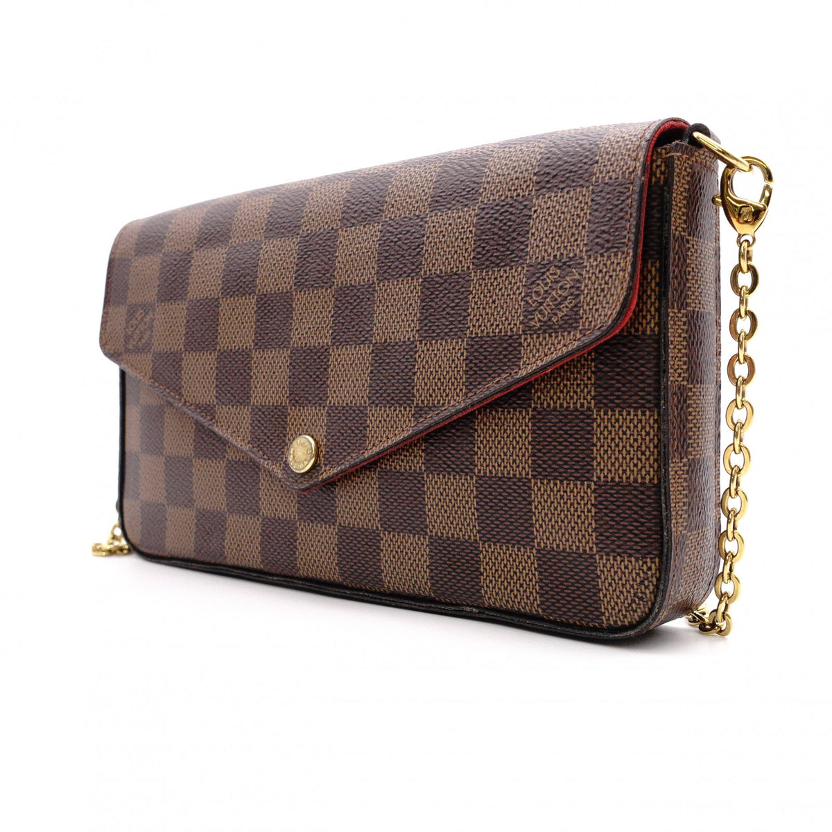 LOUIS VUITTON Pochette Félicie Damier Shoulder Bag, PVC/Canvas, Brown, Crossbody