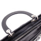 Christian Dior Lady Dior Handbag, Leather, Black, Women's, Silver Hardware, CD