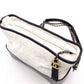 CHANEL Gabrielle de Chanel Shoulder Bag, Leather, White, Black, Women's, Gold and Silver Hardware, CC Logo