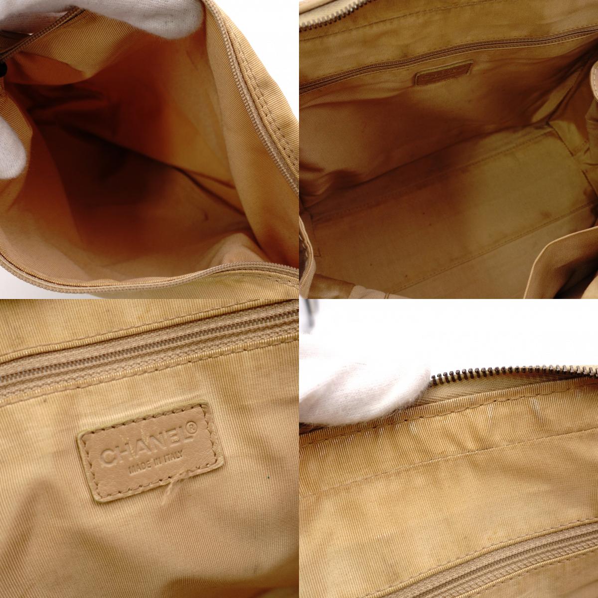 CHANEL Wild Stitch Shoulder Bag, Leather, Beige, Vintage