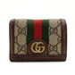 GUCCI Off-Dia Mini Wallet GG Canvas Sherry Line Bifold Wallet GG Logo PVC Leather 7-9-659
