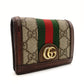 GUCCI Off-Dia Mini Wallet GG Canvas Sherry Line Bifold Wallet GG Logo PVC Leather 7-9-659