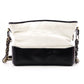 CHANEL Gabrielle de Chanel Shoulder Bag, Leather, White, Black, Women's, Gold and Silver Hardware, CC Logo