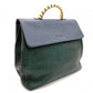LOEWE Velasquez Handbag 2-Way Leather Blue x Green Shoulder R8020081