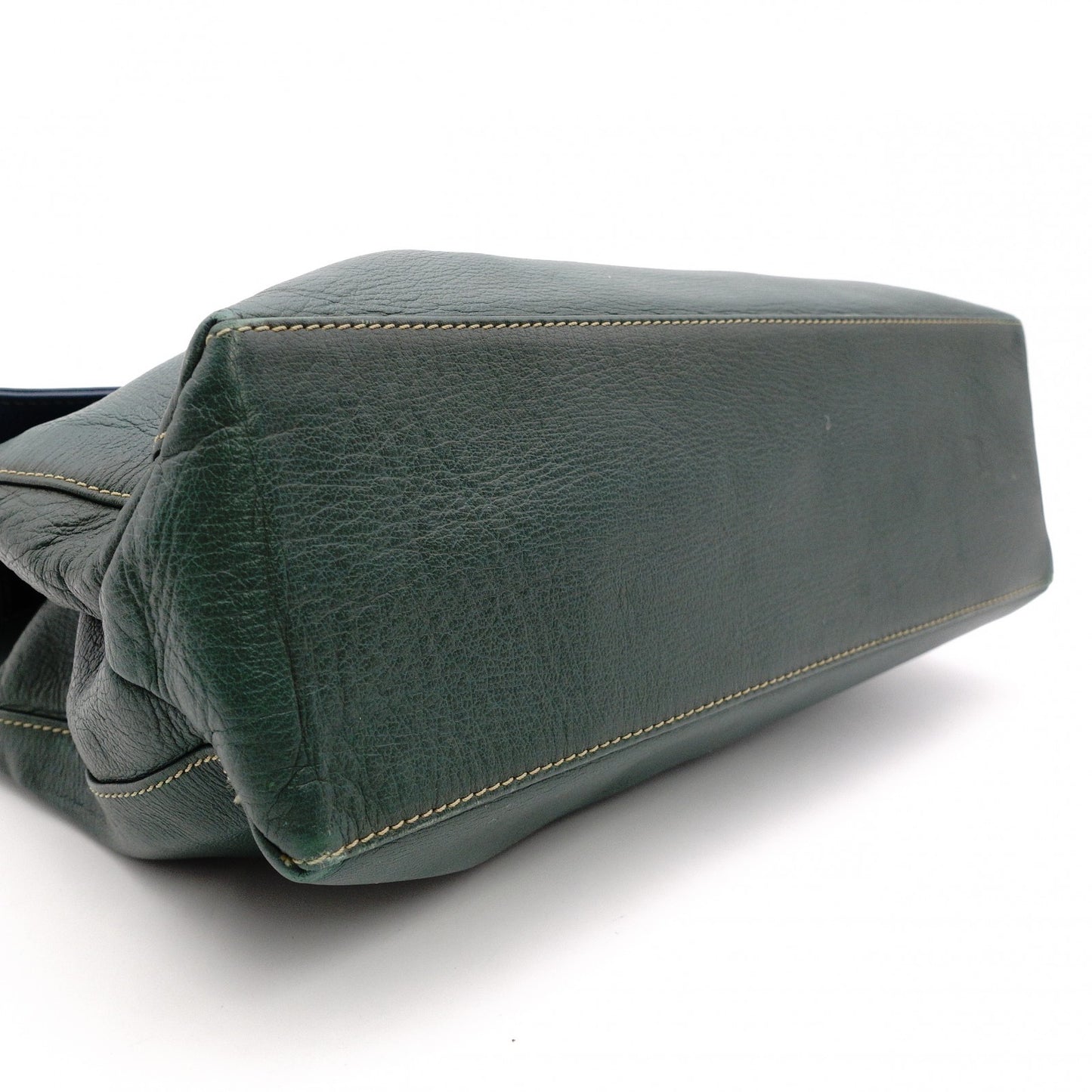 LOEWE Velasquez Handbag 2-Way Leather Blue x Green Shoulder R8020081