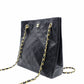 CHANEL Vintage Matelassé Shoulder Bag, Leather, Black with Gold Hardware
