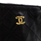 CHANEL Vintage Matelassé Shoulder Bag, Leather, Black with Gold Hardware