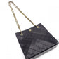 CHANEL Vintage Matelassé Shoulder Bag, Leather, Black with Gold Hardware