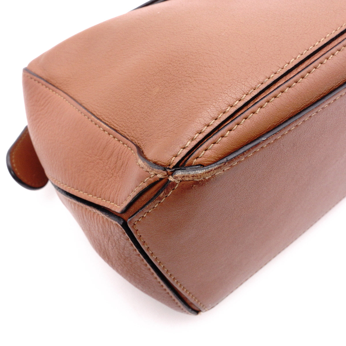 LOEWE Puzzle Small Handbag, Leather, Brown, Women's, 2-Way, Silver Hardware, Brown, Logo