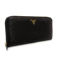 PRADA Long Wallet Saffiano Black Leather Black Wallet 7-8-055