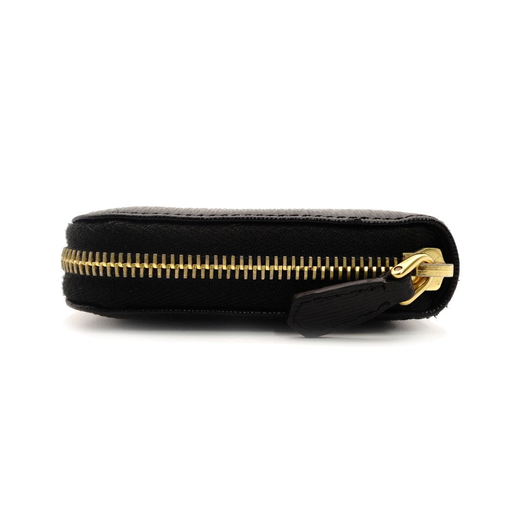 PRADA Long Wallet Saffiano Black Leather Black Wallet 7-8-055