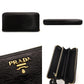 PRADA Long Wallet Saffiano Black Leather Black Wallet 7-8-055