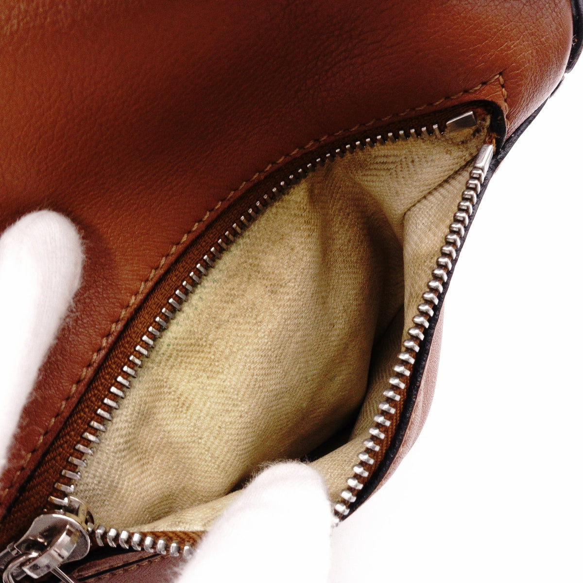 LOEWE Puzzle Small Handbag, Leather, Brown, Women's, 2-Way, Silver Hardware, Brown, Logo