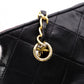 CHANEL Vintage Matelassé Shoulder Bag, Leather, Black with Gold Hardware