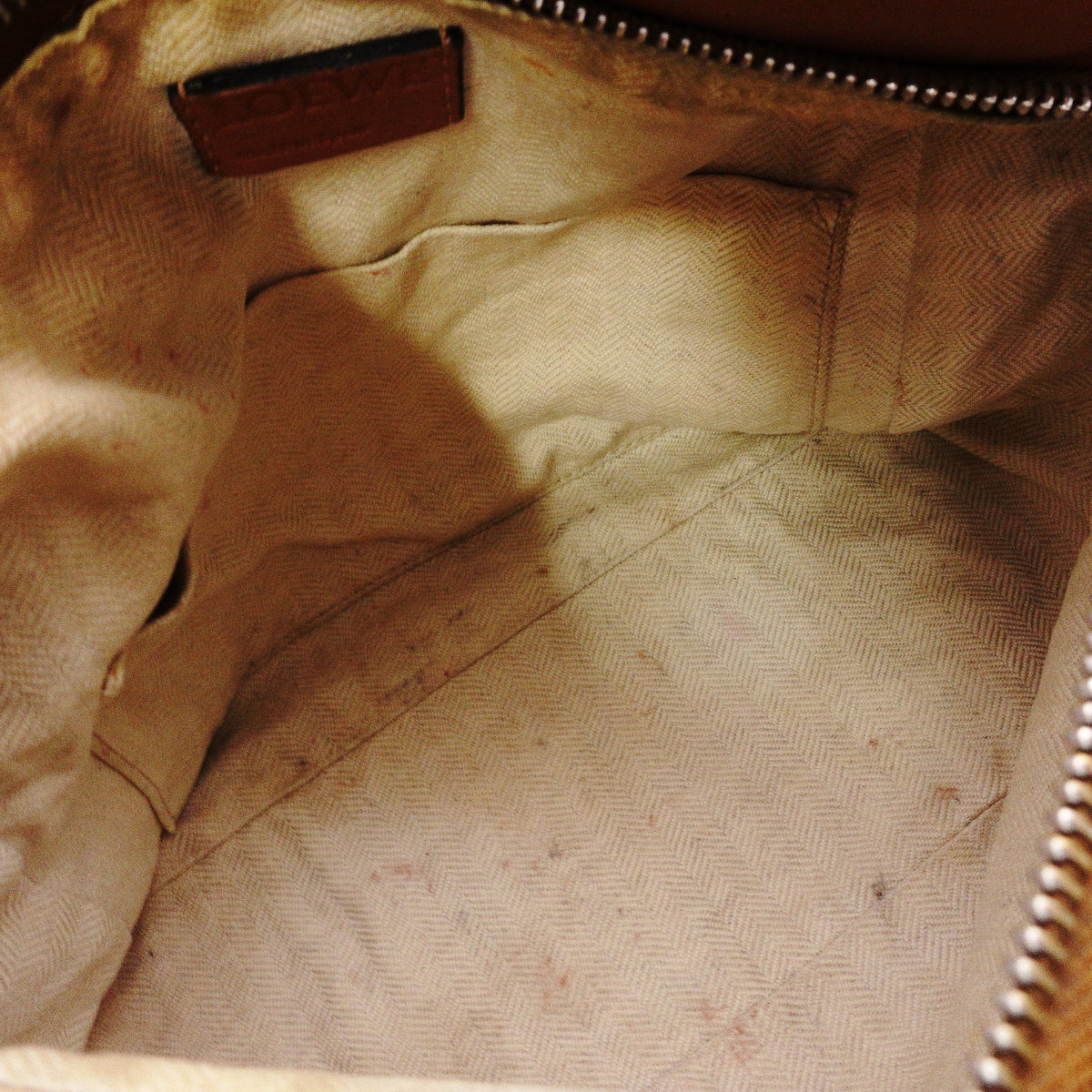 LOEWE Puzzle Small Handbag, Leather, Brown, Women's, 2-Way, Silver Hardware, Brown, Logo