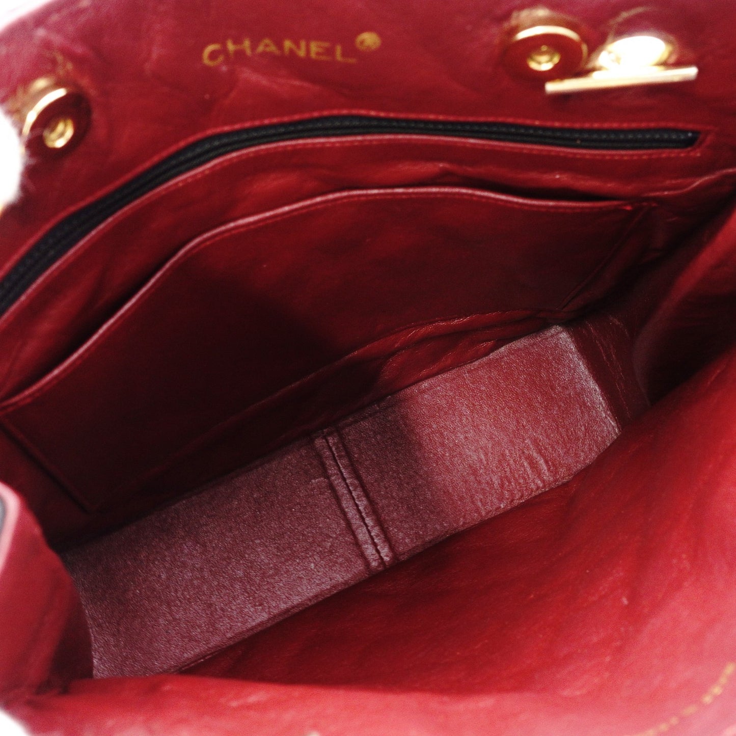 CHANEL Vintage Matelassé Shoulder Bag, Leather, Black with Gold Hardware