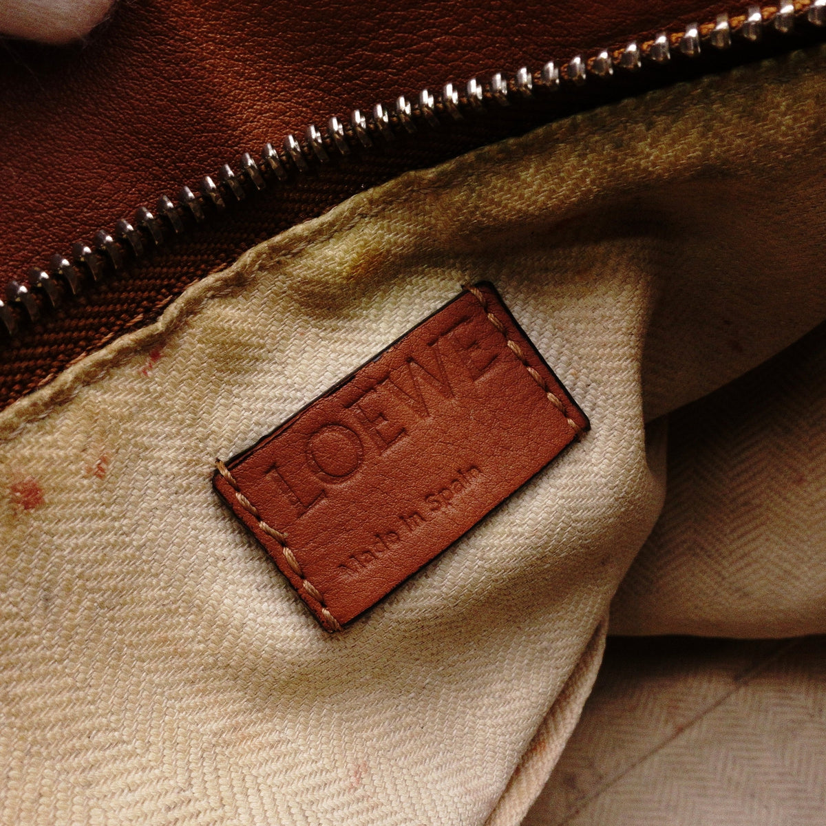 LOEWE Puzzle Small Handbag, Leather, Brown, Women's, 2-Way, Silver Hardware, Brown, Logo