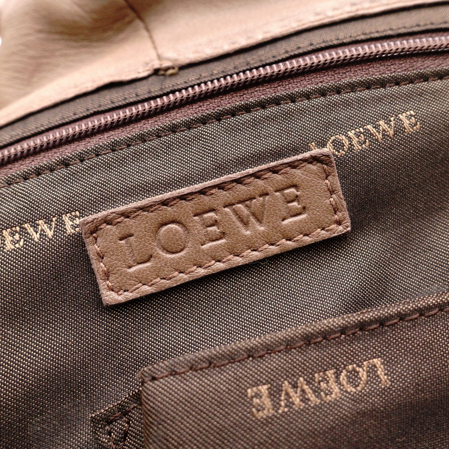 LOEWE Nappa Aire Shoulder Bag, Leather, Brown, Logo, Vintage