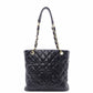 CHANEL PST Matelassé Shoulder Bag, Leather, Black with Gold Hardware