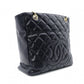 CHANEL PST Matelassé Shoulder Bag, Leather, Black with Gold Hardware