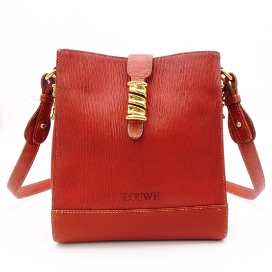 LOEWE Velázquez Shoulder Bag, Leather, Orange, Women's, Crossbody, Gold Hardware, Vintage