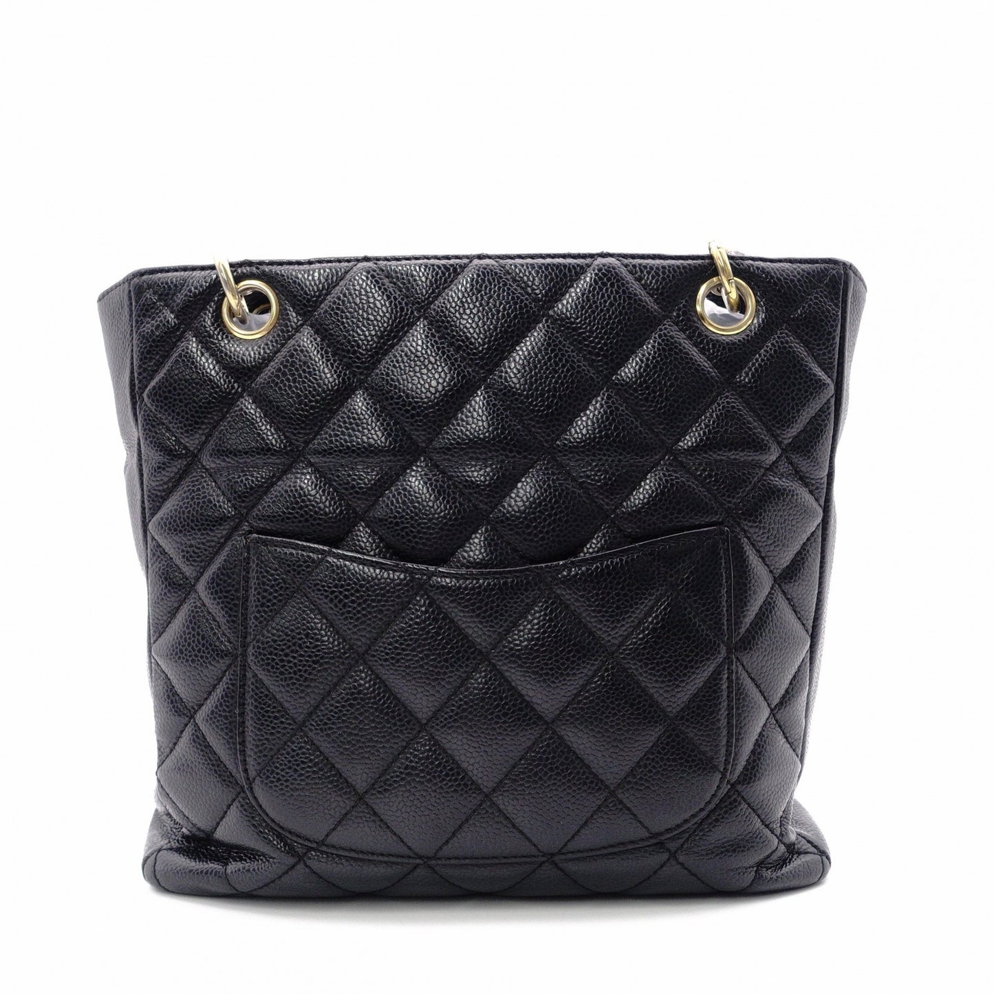 CHANEL PST Matelassé Shoulder Bag, Leather, Black with Gold Hardware