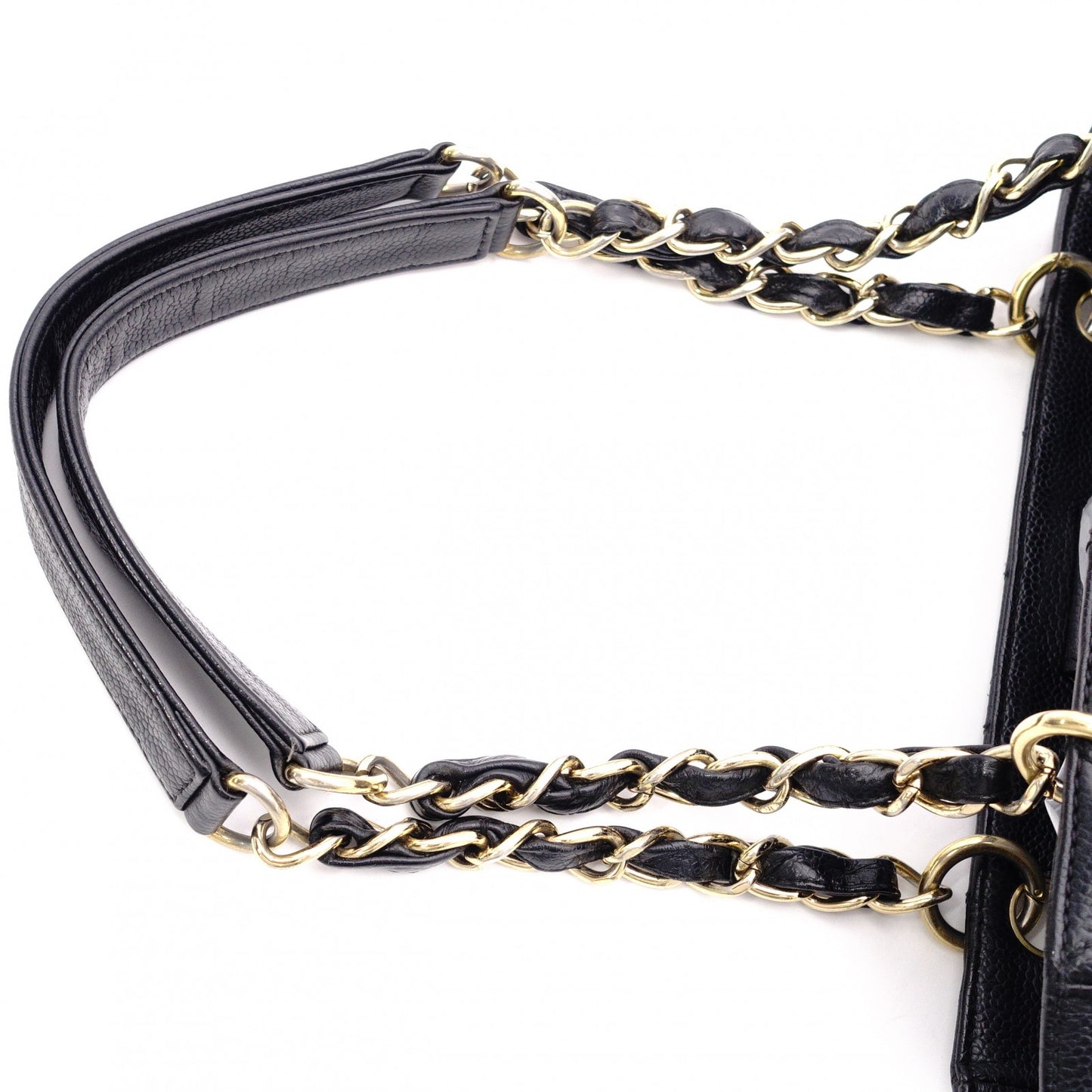 CHANEL PST Matelassé Shoulder Bag, Leather, Black with Gold Hardware