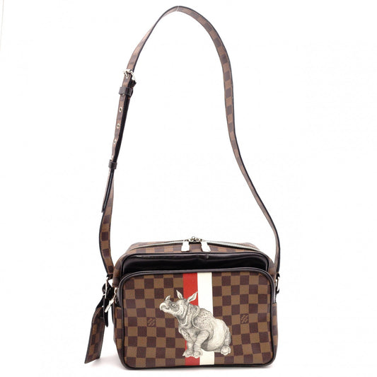 LOUIS VUITTON Nile PM Shoulder Bag, Leather/PVC, Brown, Rhino, Men's, Crossbody