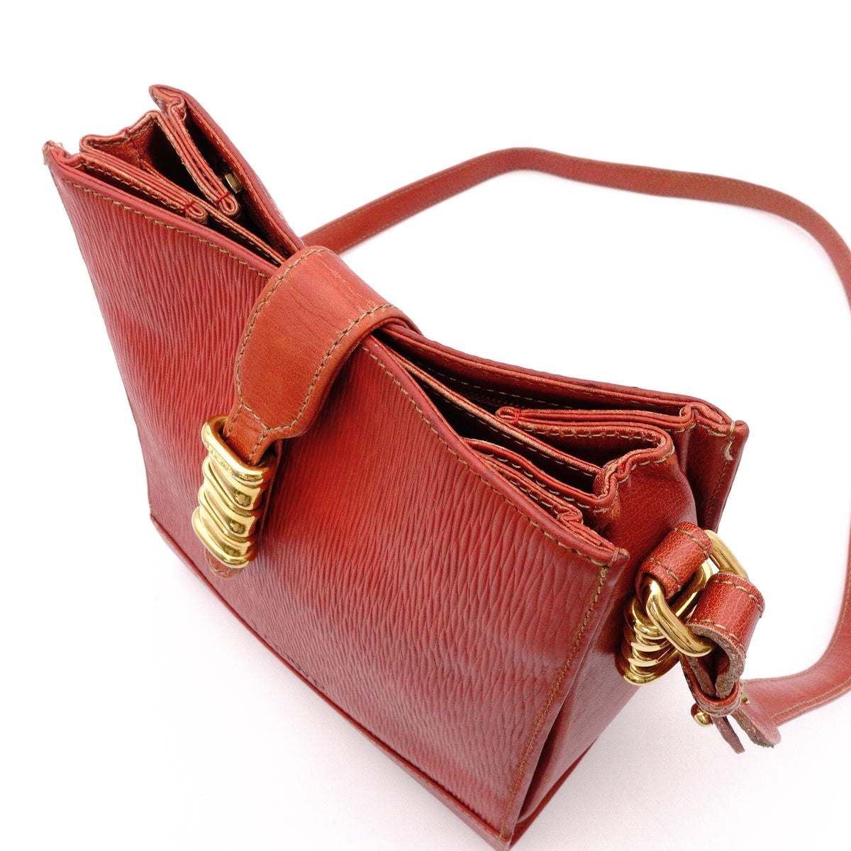 LOEWE Velázquez Shoulder Bag, Leather, Orange, Women's, Crossbody, Gold Hardware, Vintage