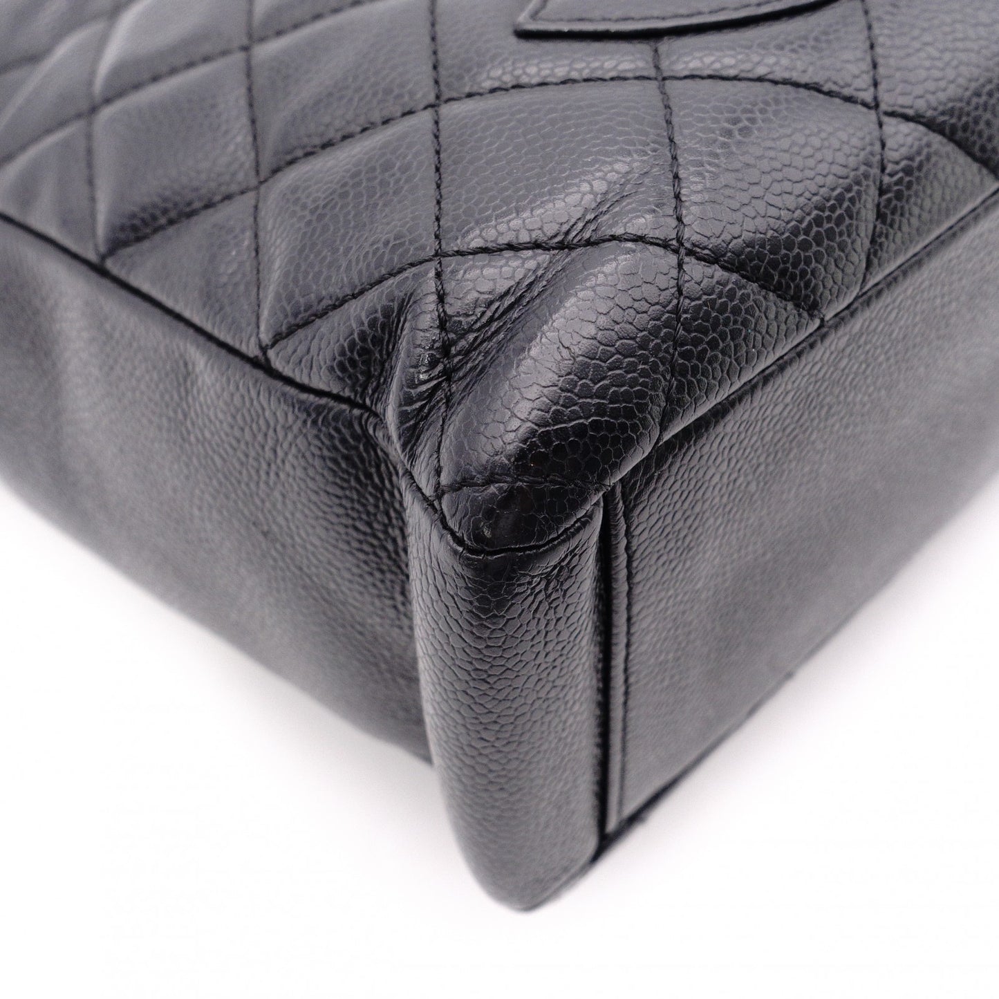 CHANEL PST Matelassé Shoulder Bag, Leather, Black with Gold Hardware