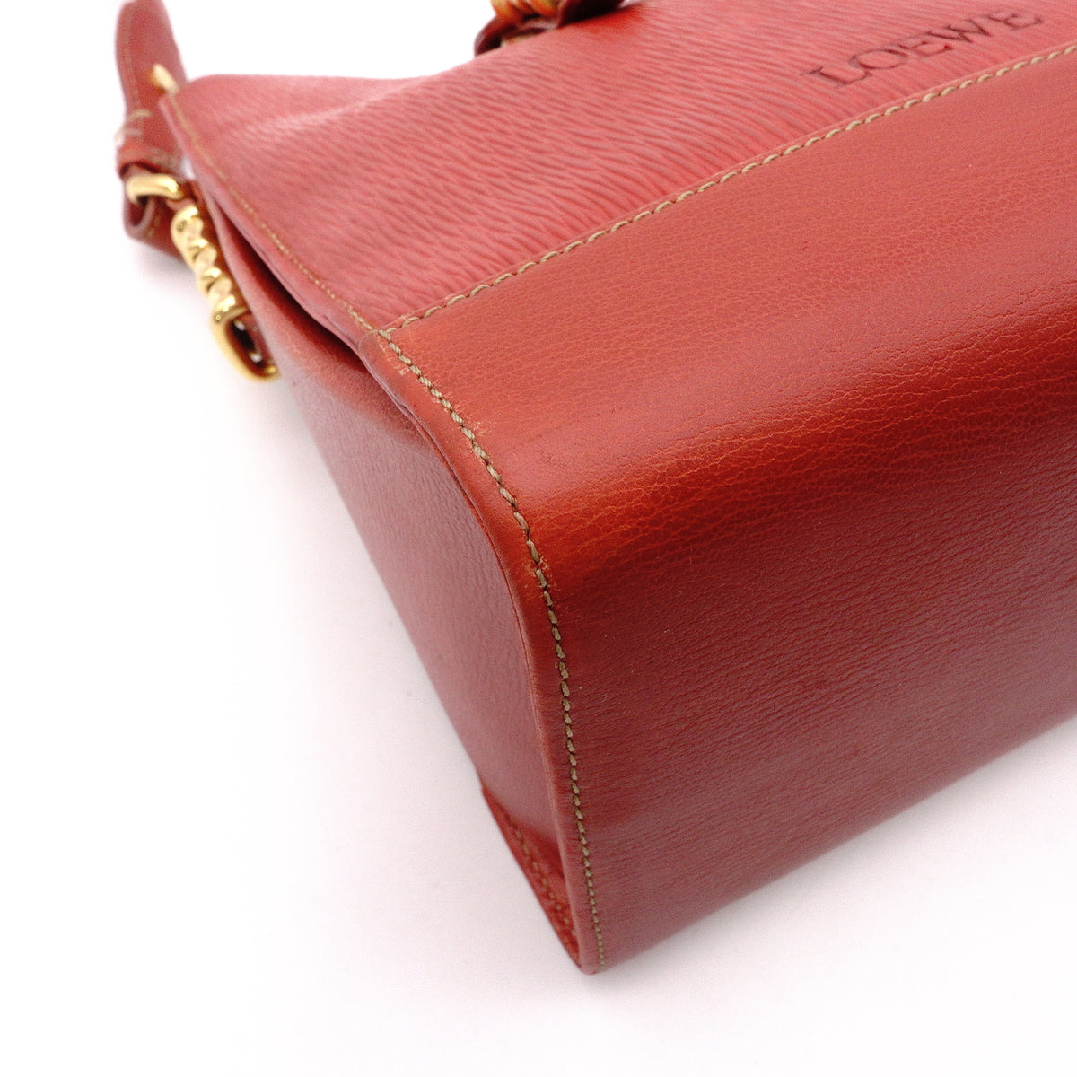 LOEWE Velázquez Shoulder Bag, Leather, Orange, Women's, Crossbody, Gold Hardware, Vintage