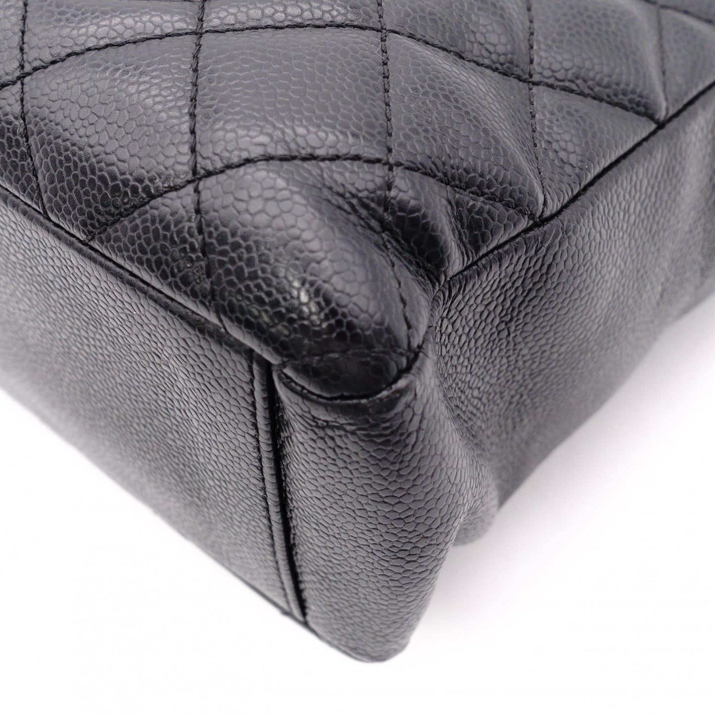 CHANEL PST Matelassé Shoulder Bag, Leather, Black with Gold Hardware