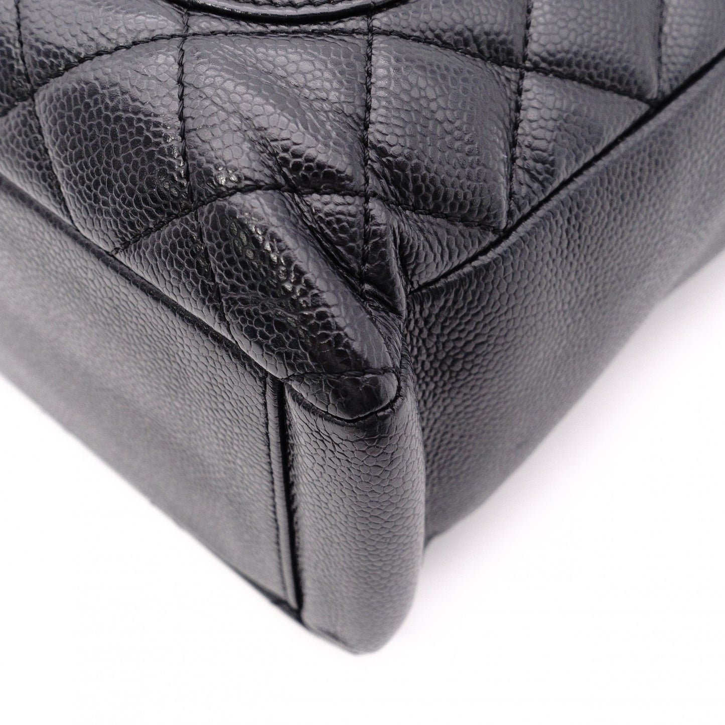 CHANEL PST Matelassé Shoulder Bag, Leather, Black with Gold Hardware