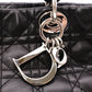 DIOR Canage Shoulder Bag, Leather, Black, Women's, Silver Hardware, Black Logo