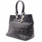 DIOR Canage Shoulder Bag, Leather, Black, Women's, Silver Hardware, Black Logo