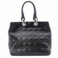 DIOR Canage Shoulder Bag, Leather, Black, Women's, Silver Hardware, Black Logo