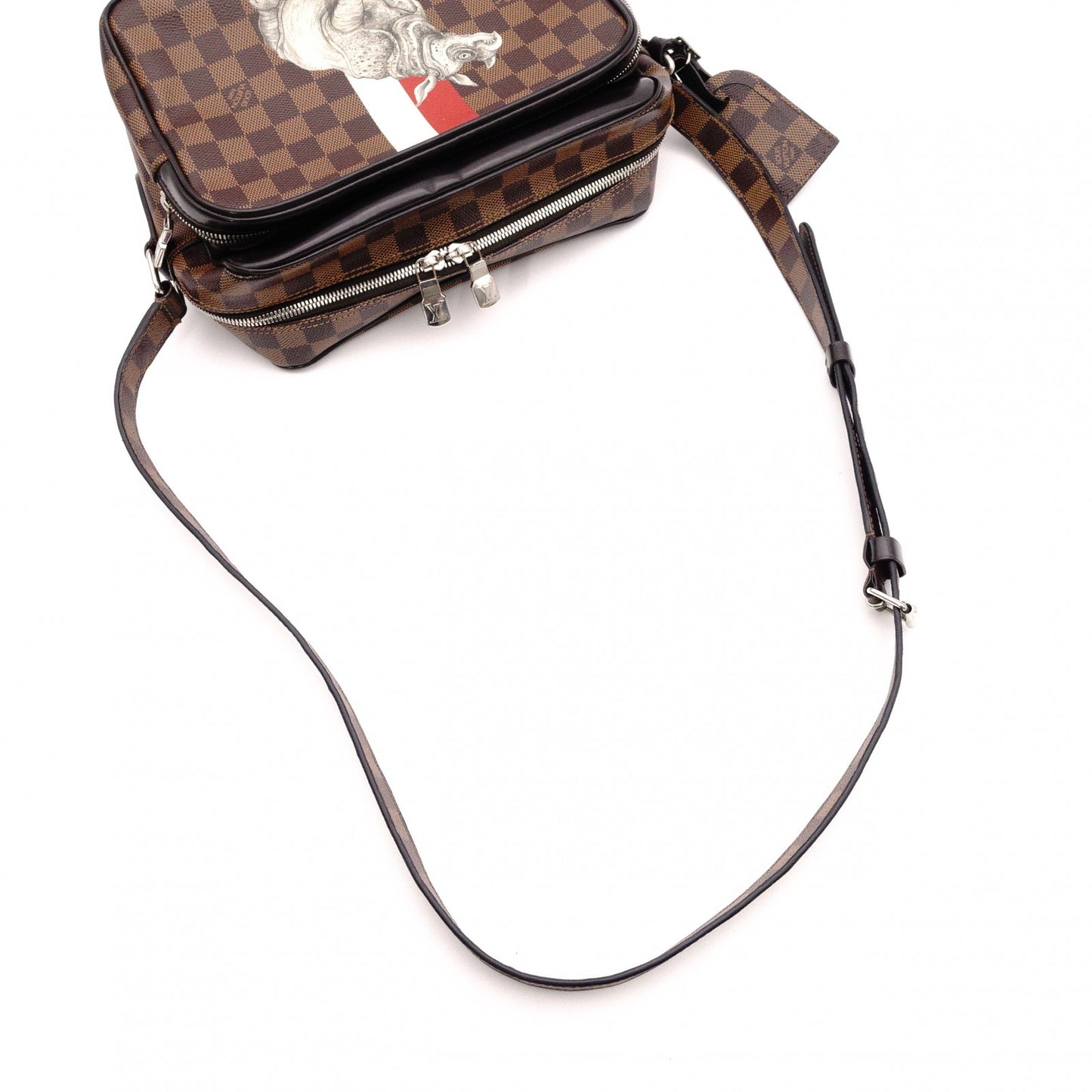 LOUIS VUITTON Nile PM Shoulder Bag, Leather/PVC, Brown, Rhino, Men's, Crossbody
