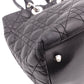 DIOR Canage Shoulder Bag, Leather, Black, Women's, Silver Hardware, Black Logo
