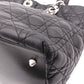 DIOR Canage Shoulder Bag, Leather, Black, Women's, Silver Hardware, Black Logo