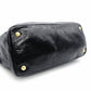PRADA Handbag Black Leather Triangle Logo Black Gold Hardware R8020289