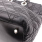 DIOR Canage Shoulder Bag, Leather, Black, Women's, Silver Hardware, Black Logo
