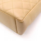 CHANEL PST Matelassé Shoulder Bag, Leather, Beige, Gold Hardware