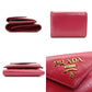 PRADA Compact Wallet Tri-Fold Wallet Saffiano Leather Pink Mini Wallet with Logo Box 7-7-514