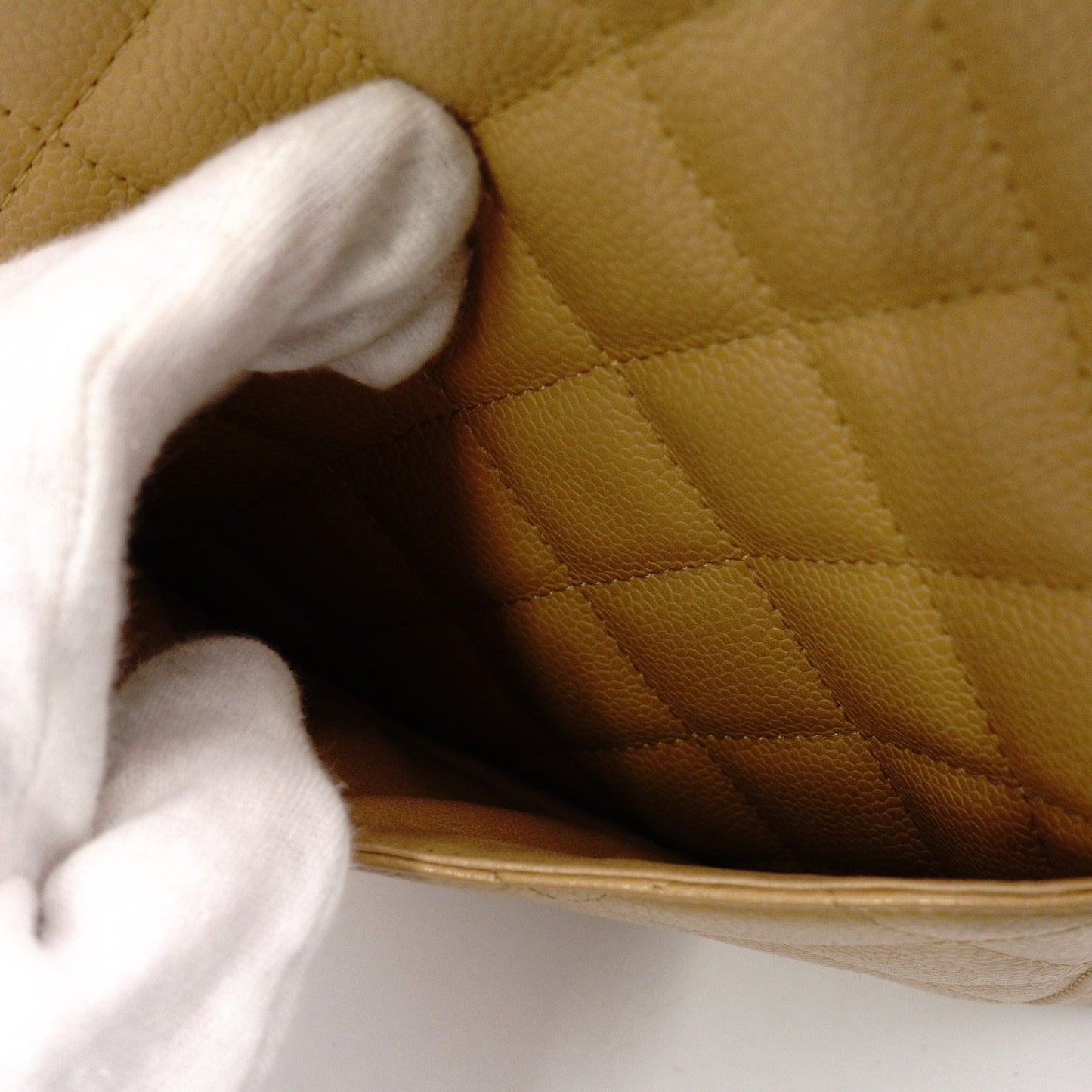 CHANEL PST Matelassé Shoulder Bag, Leather, Beige, Gold Hardware