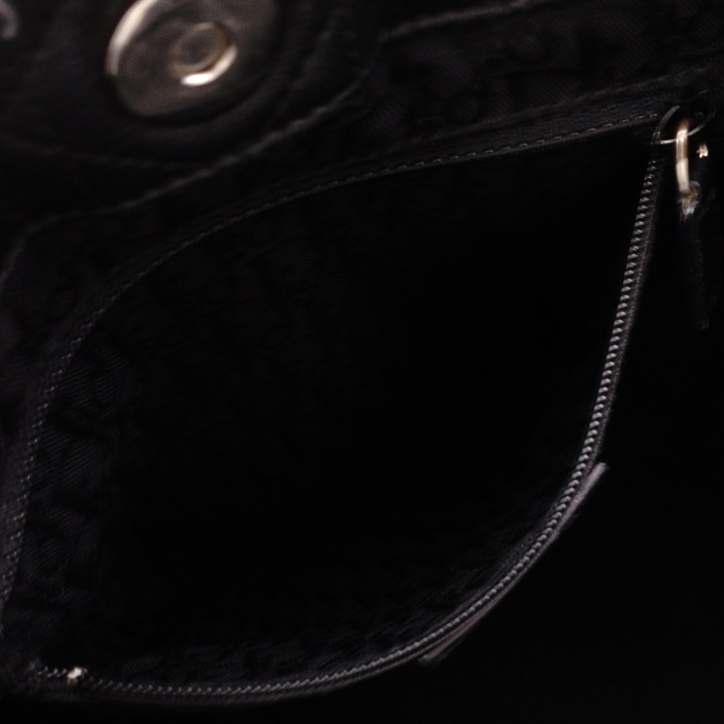 DIOR Canage Shoulder Bag, Leather, Black, Women's, Silver Hardware, Black Logo